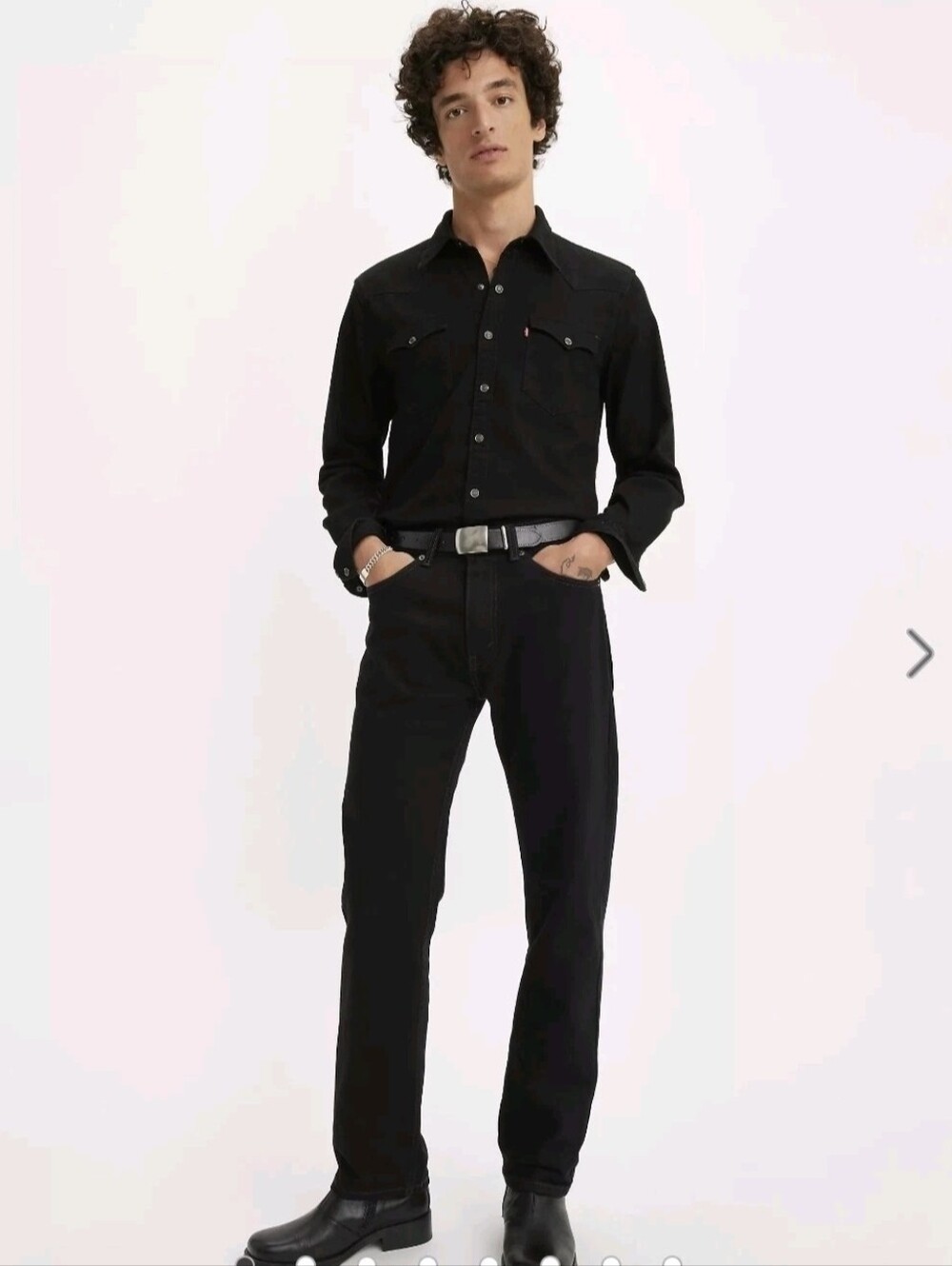Levi's 505 Regular Fit Mens 32x30 Black Denim Jeans New